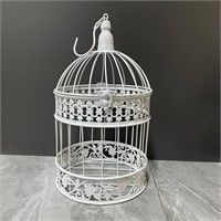 Large 2ft Round Hanging Bird Cage White  *See in
