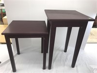 Pair of side tables. Smallest is approx. 20” tall