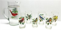 Bird Water Pitcher & Glass Set