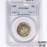 1949 Washington Silver Quarter PCGS MS66