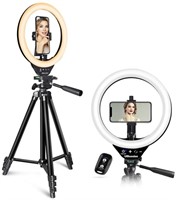 UBeesize 10’’ LED Ring Light with Stand and P