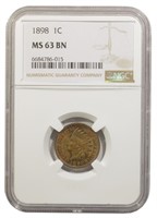 NGC MS-63 BN 1898 Indian Cent