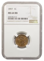 NGC MS-64 RB 1897 Indian Cent
