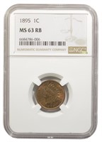 NGC MS-63 RB 1895 Indian Cent