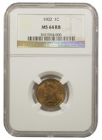 NGC MS-64 RB 1902 Indian Cent