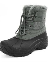 (Size: 41 - green) Men's Snow Boots Waterproof