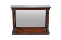 ENGLISH REGENCY ROSEWOOD MARBLE TOP CONSOLE TABLE