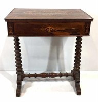 Antique Inlaid Spindle Table with Provenance