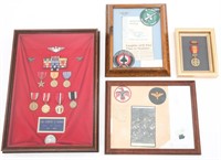 WWII USAF FLIGHT SURGEON MEDAL & PATCH NAMED GROUP