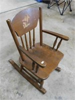 Oak child's rocking chair