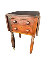 WALNUT 19TH CENT. 2 DRAWER WORK TABLE