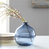 Lemmitt Navy Glass Vase