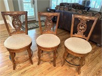 Carved Rooster Counter Stools from Frontgate