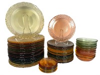 Colorful Heavy Glass Dishes Set, Fire & Light