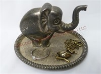 Vintage Elephant Ring Holder, Ring & Necklace