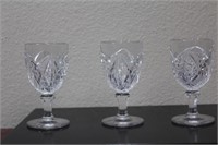 Lot of 3 Pressed Glass Goblets