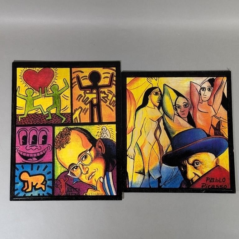 2 Rico Fonseca Prints on Board Haring Picasso