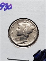 Silver 1930 Mercury Dime