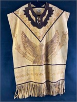 Navajo Style Leather/Suede Poncho JB