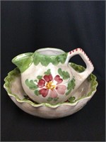 Decorative Italian Bowl and Pitcher