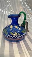 Fenton Hand Painted Cobalt Pitcher Designer