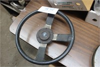 OLD STEERING WHEEL, LETTER R ON HORN BUTTON