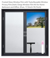 17.5" × 78.7" Frosted Glass Window Film w/