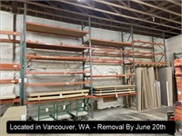 APPROX. 3'X27'X16' 3-SECTION FOOTED PALLET RACK