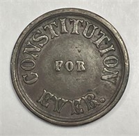 1863 Civil War Token Constitution For Ever