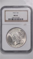 1923 Peace Dollar NGC MS63