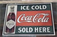 Ice Cold Coca Cola Sold Here tin sign