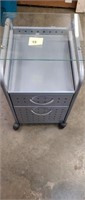 Metal 2-Drawer Office Table with Glass Top