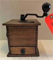 Antique finger joint coffee grinder