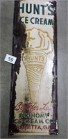 Hunt's Ice Cream Metal Sign