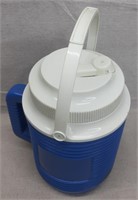 C12) Water Jug With Spout Lid Blue White Handles