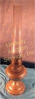 Aladdin #9 brass lamp w/ chimney