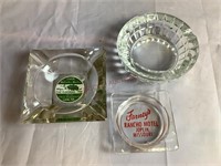 Advertisement Clear Glass Ashtrays and More