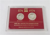 1974 Iceland Kronur Silver Proof Coins