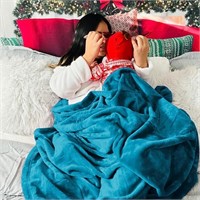 Bedsure Fleece Blanket Queen Size for Bed - Teal