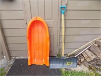 New Snowshovel and Sled