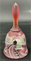 Fenton Ruby Satin “The Way Home” Bell HP By: J