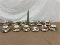 Vintage hand painted tea cups