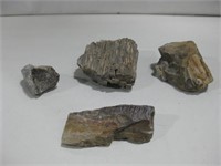 Four Assorted Petrified Wood & Geological Items