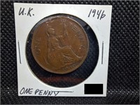1946 United Kingdom One Penny Coin