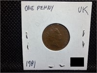 1981 United Kingdom One Penny Coin