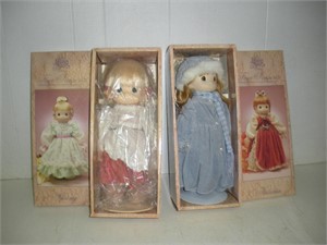 (2) Precious Moments Porcelain Dolls  15 inches