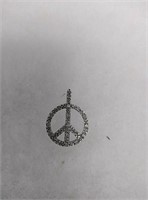 Sterling silver  peace sign necklace pendant