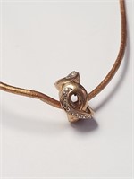 $60 Silver Cz Rose Gold Plated Necklace