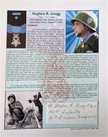 Medal Of Honor winner Stephen R. Gregg signed Cita