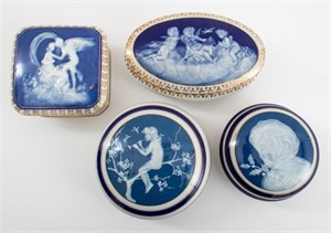 C. Tharraud Limoges Porcelain Oval Boxes